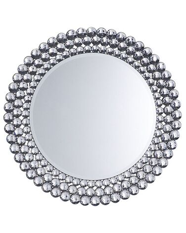 Specchio da parete in argento ø70 cm STENAY