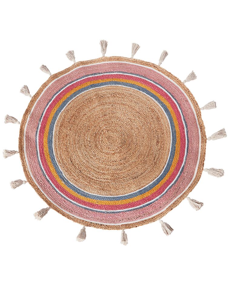 Tapis rond en jute ⌀ 120 cm multicolore ZANAVI_906531