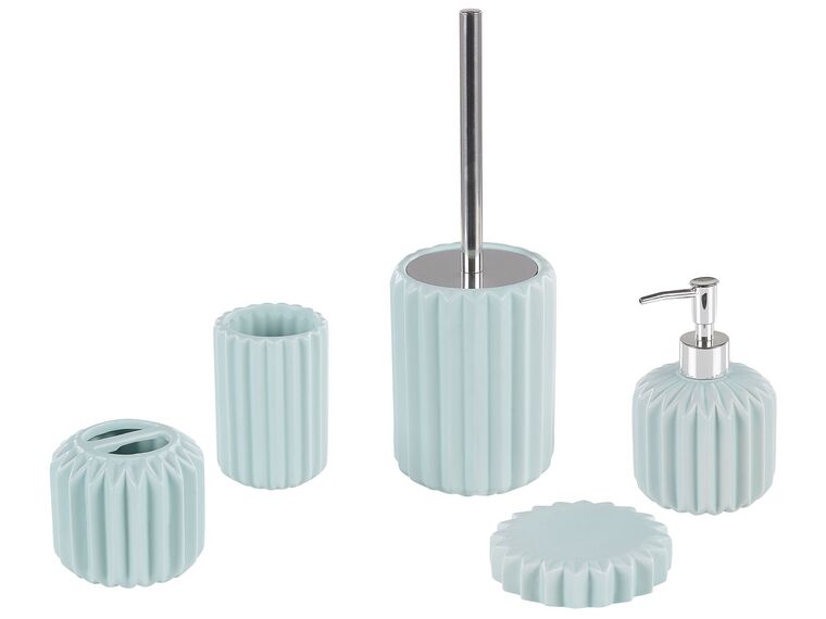 Set de accesorios de baño 5 piezas de cerámica azul GORBEA_788552