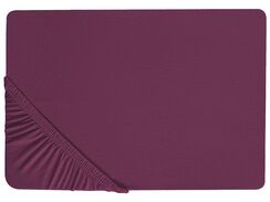 Puuvillalakana muotoonommeltu viininpunainen 160 x 200 cm JANBU Puuvillalakana muotoonommeltu viininpunainen 160 x 200 cm JANBU