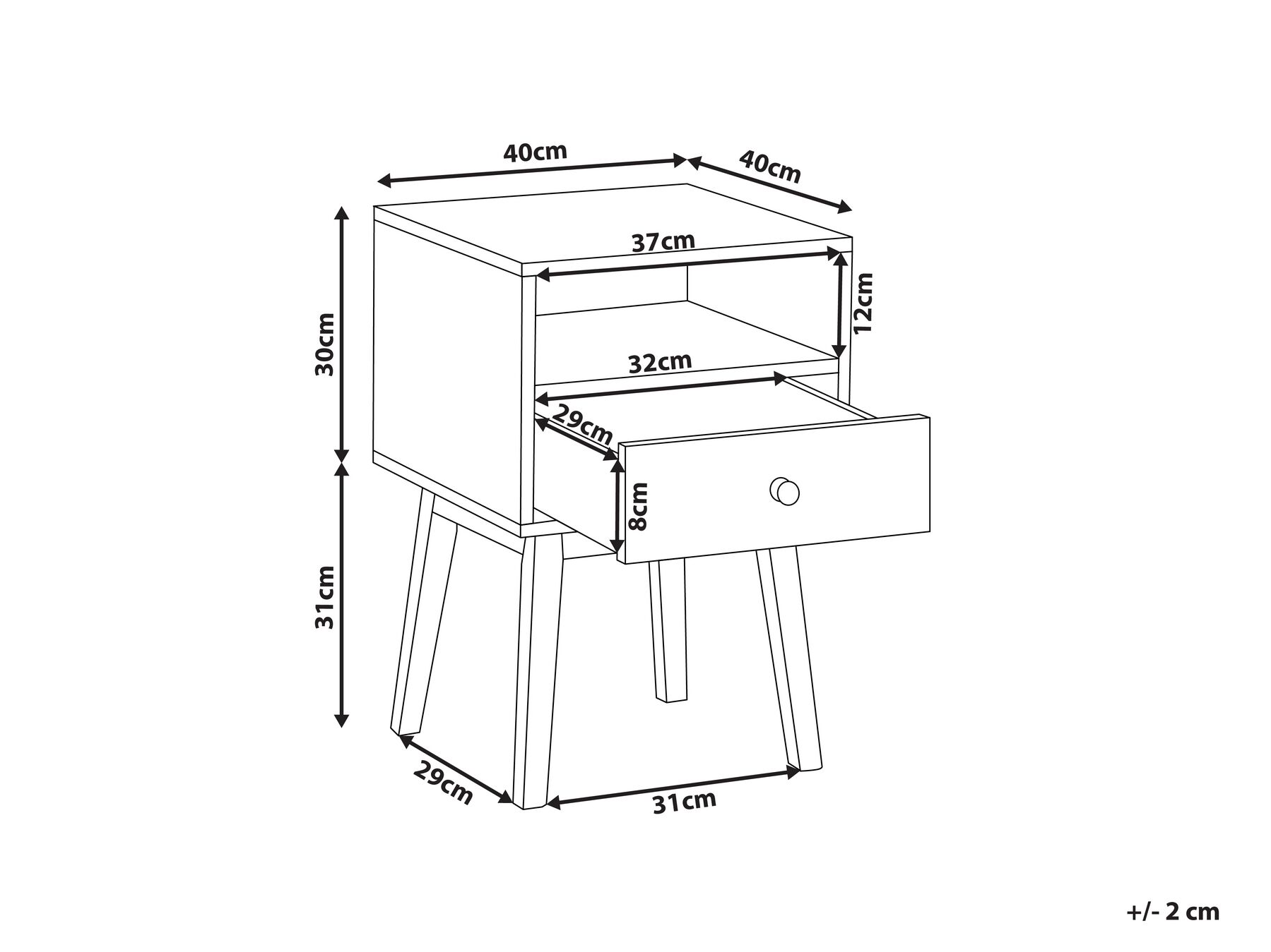 Nachttisch dunkler Holzfarbton / Palmenmotiv RODES | Beliani.de