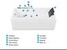 Right Hand Whirlpool Bath with LED 1690 x 810 mm White ARTEMISA_821987