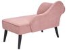 Left Hand Fabric Chaise Lounge Pink BIARRITZ_898100