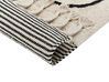 Teppich Baumwolle beige / schwarz 140 x 200 cm abstraktes Muster Kurzflor DOKUZ_839979