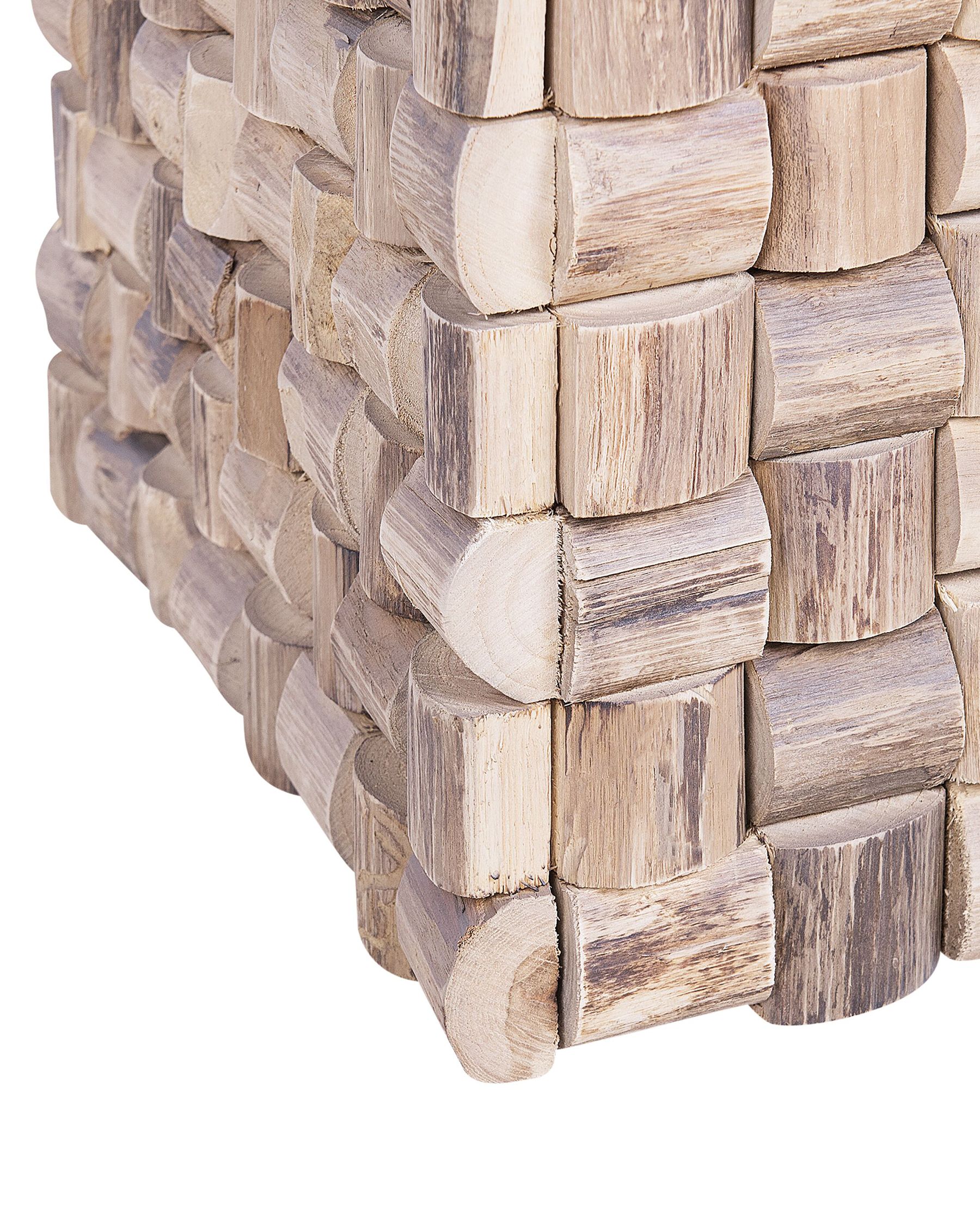 Nachttisch Teakholz hellbraun quadratisch 32 x 32 cm CAJEME | Beliani.ch