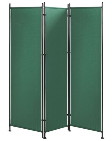 	Biombo 3 paneles de poliéster verde 160 x 170 cm NARNI
