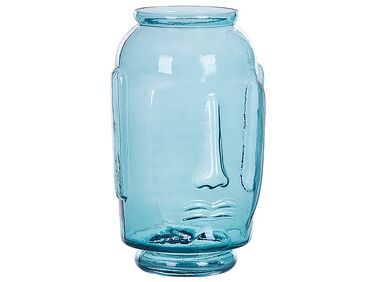 Bloemenvaas blauw glas 31 cm SAMBAR