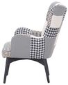 Wingback Chair with Footstool Patchwork Grey VEJLE_540441
