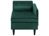 Chaise longue velluto verde smeraldo e legno scuro sinistra LUIRO_768749
