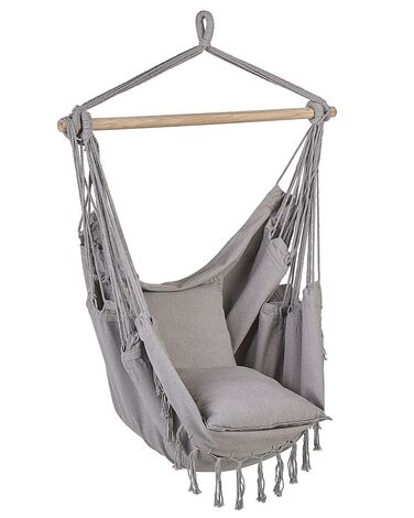 Cadeira suspensa em algodão cinzento claro BONEA