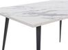 Dining Table 120 x 80 cm White Marble Effect with Black SANTIAGO_783438