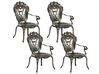 4 Seater Metal Garden Dining Set Brown SAPRI with Parasol (16 Options)_863995
