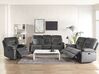 Conjunto de sala de estar 6 plazas LED reclinable de terciopelo gris oscuro BERGEN_835225