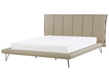 Béžová postel z umělé kůže 180 x 200 cm  BETIN
