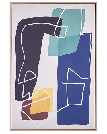 Obraz na płótnie w ramie abstrakcyjny 63 x 93 cm wielokolorowy FRISA