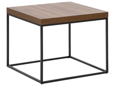 Side Table Dark Wood with Black DELANO