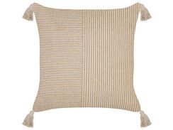 Koristetyyny puuvilla beige 45 x 45 cm ARLIA