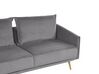 3-Sitzer Sofa Samtstoff grau mit goldenen Beinen MAURA_789181