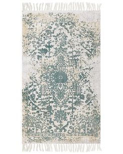 Ковер из вискозы 80 x 150 см, бежевый и зеленый BOYALI 