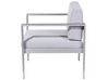 Salon de jardin en aluminium coussin en tissu gris clair table basse incluse SALERNO_679530