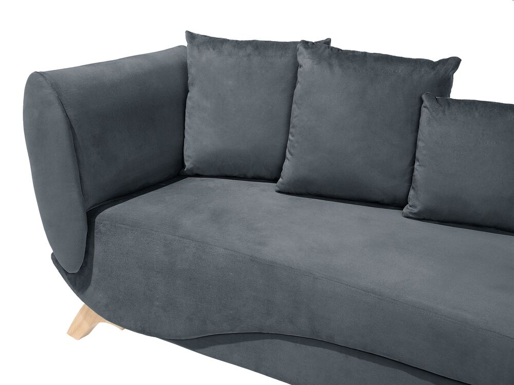 Left Hand Fabric Chaise Lounge with Storage Dark Grey MERI Beliani.co.uk