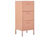 3 Drawer Metal  Storage Cabinet Pink WOSTOK_812079
