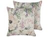 Set of 2 Cushions Floral Pattern 45 x 45 cm Violet ZAHRIYE_902126