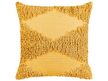 Tufted Cotton Cushion 45 x 45 cm Yellow RHOEO