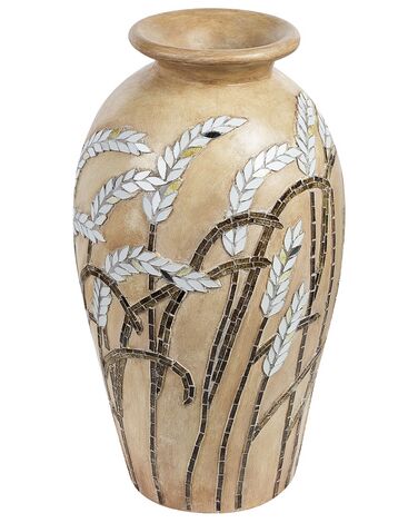 Vaso decorativo em terracota creme 54 cm SINAMAR