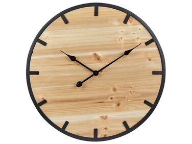 Horloge murale ⌀ 60 cm bois clair CABORCA