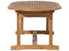 Zestaw ogrodowy drewniany stół z parasolem i 8 krzeseł z poduszkami bordowymi MAUI_696959