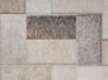 Teppich Leder grau-beige 140 x 200 cm Patchwork Kurzflor KORFEZ_689378