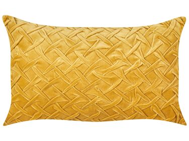 Sametový skládaný polštář 30 x 50 cm žlutý CHOISYA