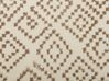 Velvet Cushion Geometric Pattern with Tassels 45 x 45 cm Beige SANTOLINA_838199