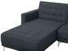 6 Seater U-Shaped Modular Fabric Sofa with Ottoman Dark Grey ABERDEEN_718923