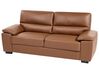 Conjunto de sofás com 5 lugares em pele sintética castanha dourada VOGAR_851015