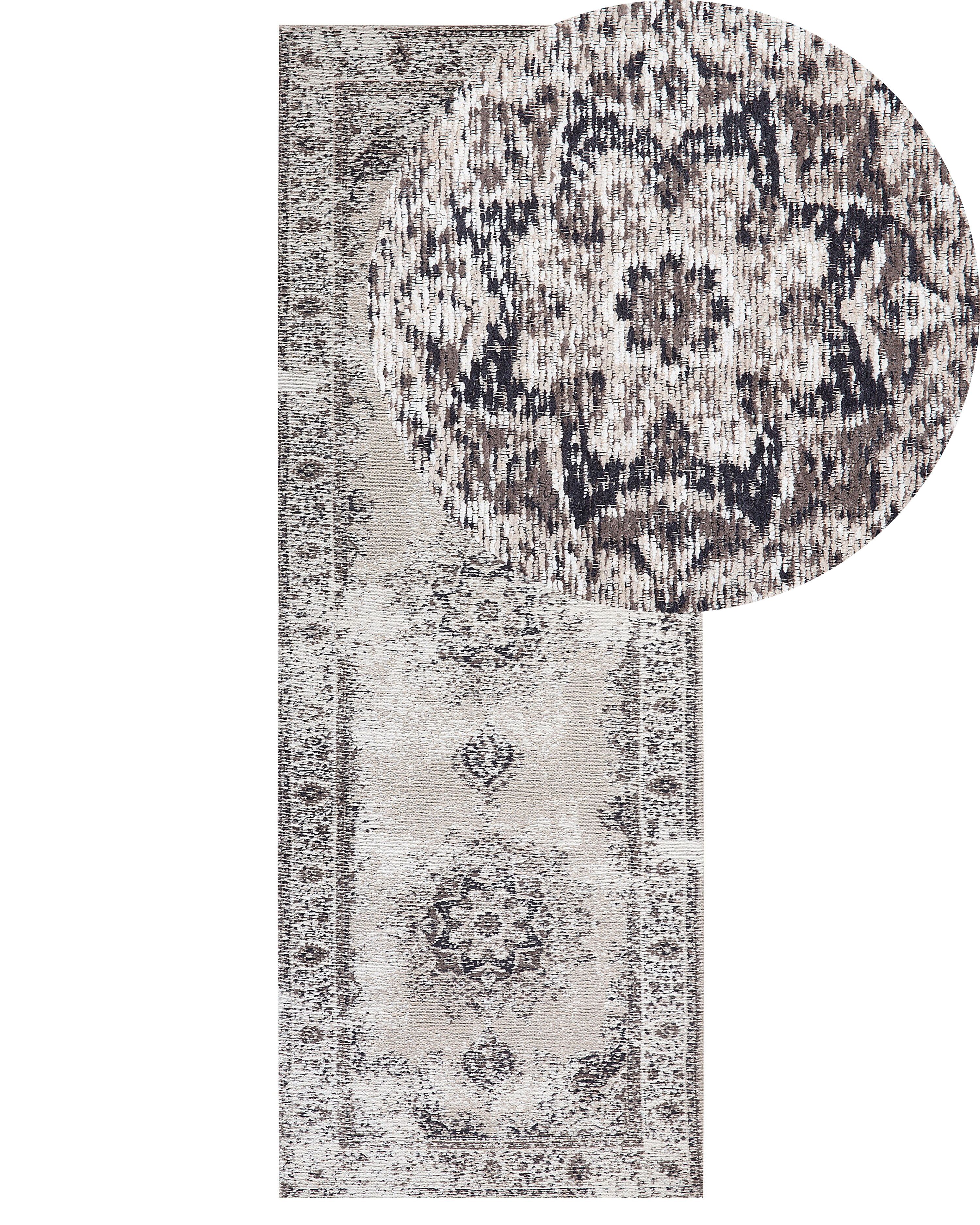 Vintage Runner Rug 60 X 180 Cm Beige And Grey Almus Beliani Co Uk Vintage Runner Rug 60 X 180 Cm Beige And Grey Almus Beliani Co Uk