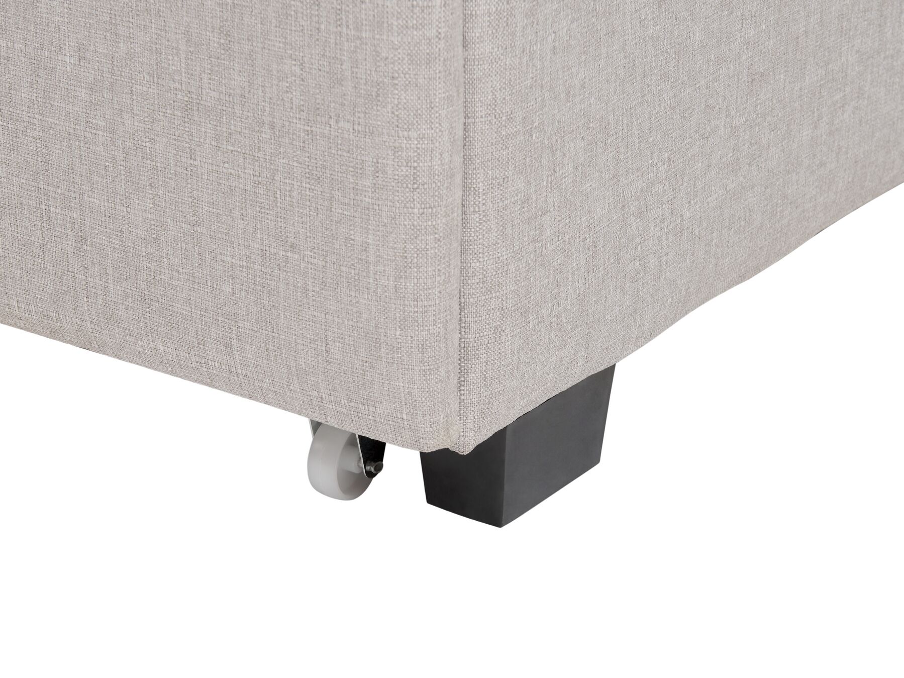 Fabric EU Double Size Bed with Storage Light Grey LA ROCHELLE Beliani.co.uk