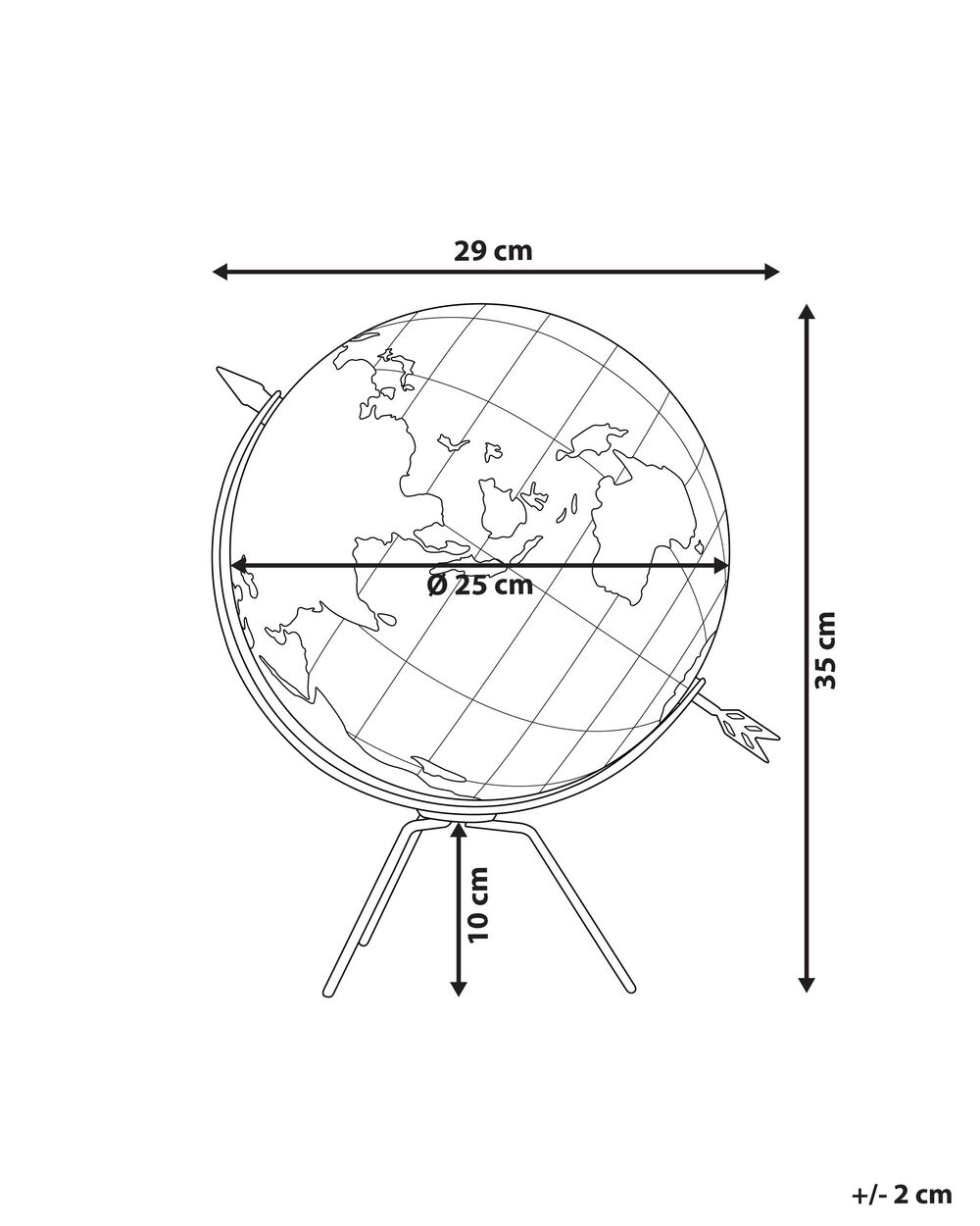 Globo in sughero nero / marrone 35 cm BATTUTA 