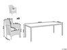 Gartenmöbel Set Rattan weiß 220 x 100 cm 8-Sitzer Auflagen grau ITALY_807350
