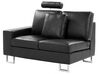 Canapé angle à droite en cuir noir 6 places STOCKHOLM_680165