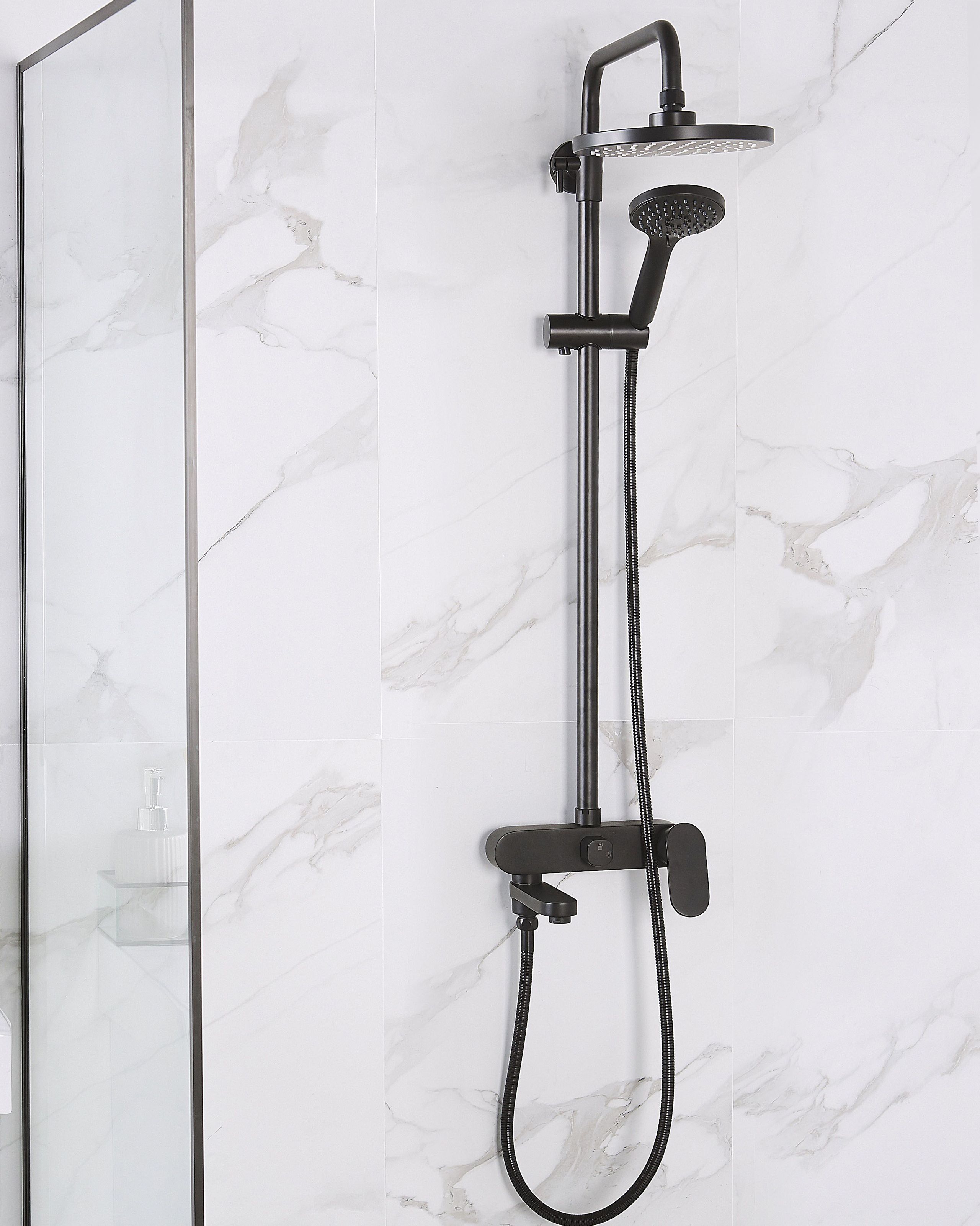 Painel de chuveiro de parede preto GURARA