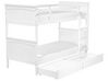 Łóżko piętrowe z szufladami drewniane 90 x 200 cm białe ALBON_797238