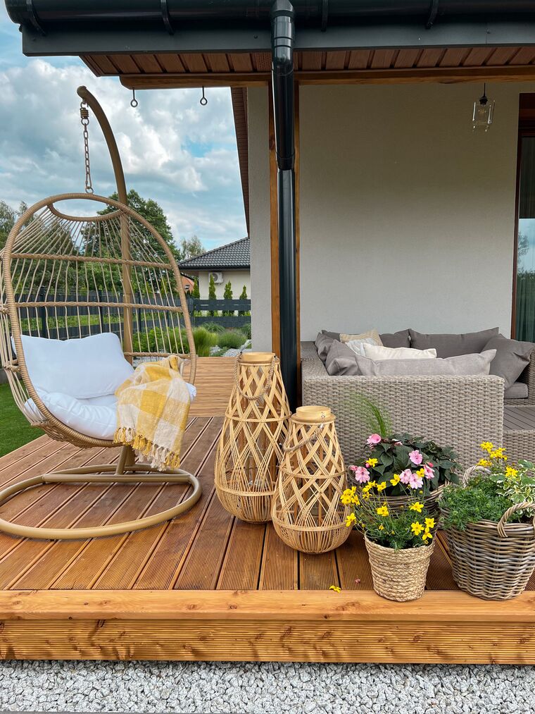 Hangstoel met standaard rotan natuurlijk ALLERA