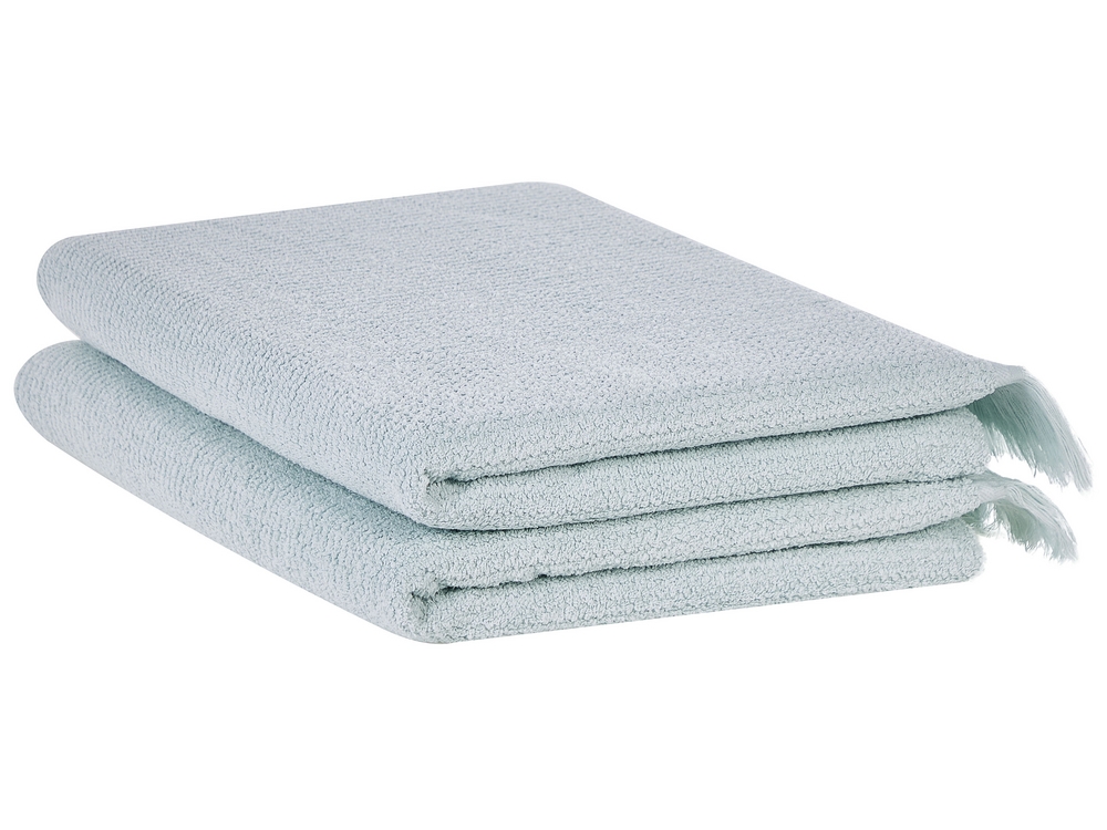 Set di 2 asciugamani cotone verde menta ATIU 
