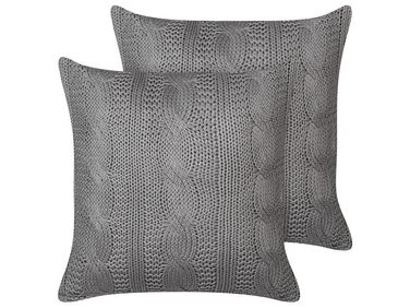 Conjunto 2 almofadas decorativas em algodão cinzento 45 x 45 cm CONSTYLIS