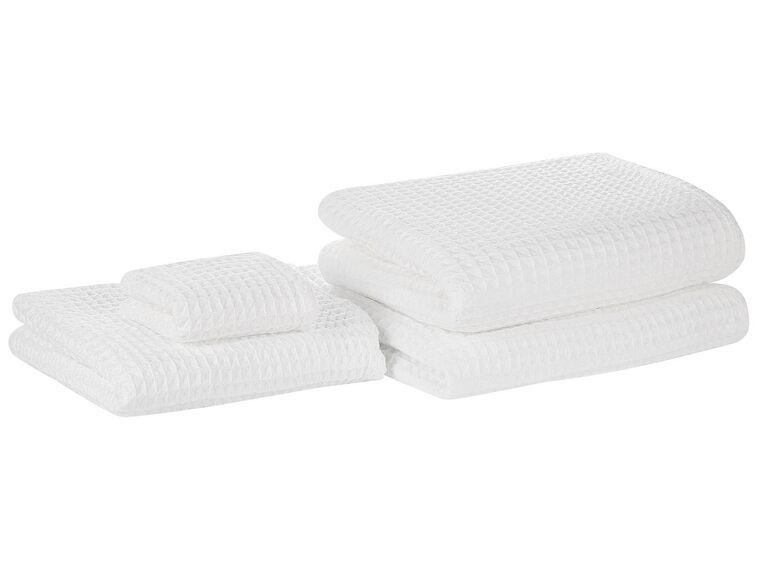 Lot de 4 serviettes de bain en coton blanc AREORA_797685