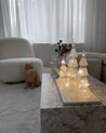 Fehér Karácsonyfák Üvegből Háromdarabos Szettben LED Világítással KIERINKI_901502