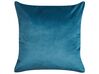 Set of 2 Velvet Cushions Leaf Print 45 x 45 cm Blue MONSTERA_830050