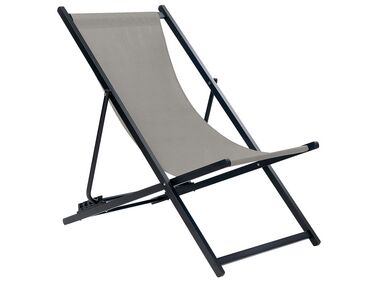 Folding Deck Chair Grey LOCRI II